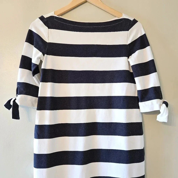 Lauren Ralph Lauren Striped Quarter Sleeve Mini Black and White Casual Dress XS - Picture 4 of 11